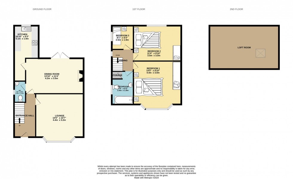 Floorplan for Trawden Avenue, Smithills, Bolton, BL1